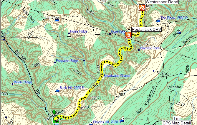 Ride Track on Topo